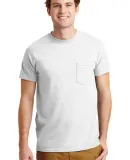 GILDAN 8300 5.6 oz. Ultra Blend® 50/50 Pocket T-S in White