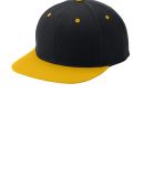 Sport Tek STC19 Sport-Tek® Flat Bill Snapback Cap in Black/gold