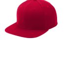 Sport Tek STC19 Sport-Tek Flat Bill Snapback Cap in Deep red
