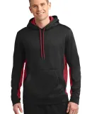 Sport Tek ST235 Sport-Tek Sport-Wick Fleece Colorb Blk/Deep Red