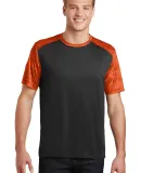 Sport Tek ST371 Sport-Tek CamoHex Colorblock Tee Black/Neon Org