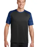 Sport Tek ST371 Sport-Tek CamoHex Colorblock Tee Black/True Roy