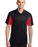 Sport Tek TST655 Sport-Tek Tall Side Blocked Micro in Black/tr red