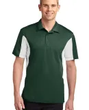 Sport Tek TST655 Sport-Tek Tall Side Blocked Micro in Forest grn/wht
