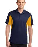 Sport Tek TST655 Sport-Tek Tall Side Blocked Micro in Tr navy/gold