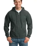 Gildan 18600 7.75 oz. Heavy Blend 50/50 Full-Zip H in Dark heather