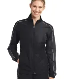 Sport Tek LST61 Sport-Tek Ladies Piped Colorblock  Black/Grph Gry