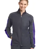 Sport Tek LST61 Sport-Tek Ladies Piped Colorblock  Grph Gry/Purpl