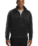 Sport Tek JST92 Sport-Tek Piped Tricot Track Jacke in Blk/irn gry/wh