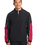 Sport Tek JST64 Sport-Tek Piped Colorblock 1/4-Zip in Blk/tr red/wht