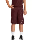 Sport Tek YT565 Sport-Tek Youth PosiCharge Mesh Re in Maroon/white