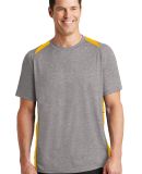 Sport Tek ST361 Sport-Tek Heather Colorblock Conte in Vtghthr/gold