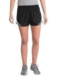 Sport Tek LST304 Sport-Tek Ladies Cadence Shorts in Blk/wht/blk