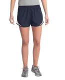 Sport Tek LST304 Sport-Tek Ladies Cadence Shorts in Trnavy/wht/blk