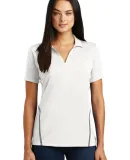 Sport Tek LST620 Sport-Tek Ladies Contrast PosiCha in White/hthr gry