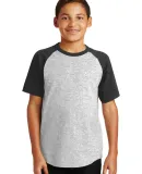 Sport Tek YT201 Sport-Tek Youth Short Sleeve Color Grey He/Black