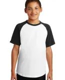 Sport Tek YT201 Sport-Tek Youth Short Sleeve Color White/Black