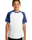 Sport Tek YT201 Sport-Tek Youth Short Sleeve Color White/Royal