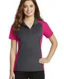 Sport Tek LST652 Sport-Tek Ladies Colorblock Micro Iron Gy/Pk Ras