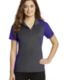 Sport Tek LST652 Sport-Tek Ladies Colorblock Micro Iron Gy/Purple