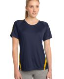 Sport Tek LST351 Sport-Tek Ladies Colorblock PosiC in Tr navy/gold