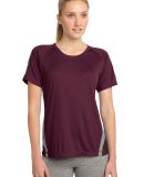 Sport Tek LST351 Sport-Tek Ladies Colorblock PosiC in Maroon/ silver