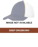 Sport Tek STC29 Sport-Tek Piped Mesh Back Cap Deep Org/Bk/Wh