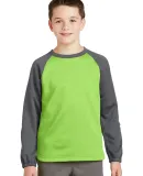 Sport Tek YST242 Sport-Tek Youth Sport-Wick Raglan Lime Sh/DS Gry