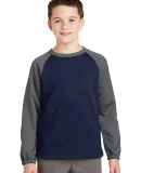 Sport Tek YST242 Sport-Tek Youth Sport-Wick Raglan Navy/Dk Sm Gry