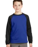 Sport Tek YST242 Sport-Tek Youth Sport-Wick Raglan True Royal/Blk