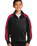 Sport Tek YST92 Sport-Tek Youth Piped Tricot Track Blk/Tr Red/Wht