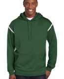Sport Tek TST246 Sport-Tek Tall Tech Fleece Colorb in Forest grn/wht