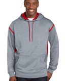 Sport Tek TST246 Sport-Tek Tall Tech Fleece Colorb in Gry hthr/tr rd