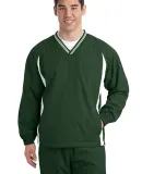 Sport Tek TJST62 Sport-Tek Tall Tipped V-Neck Ragl in Forest grn/wht