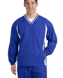 Sport Tek TJST62 Sport-Tek Tall Tipped V-Neck Ragl in Tr royal/white