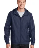 Sport Tek JST53 Sport-Tek Embossed Hooded Wind Jac in True navy/trny