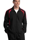 Sport Tek TJST60 Sport-Tek Tall Colorblock Raglan  Black/Tr Red