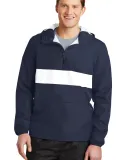 Sport Tek JST65 Sport-Tek Zipped Pocket Anorak in True navy/wht