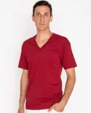 Los Angeles Apparel 24056 Fine Jersey V-Neck Tee Cranberry