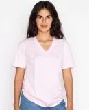 Los Angeles Apparel 24056 Fine Jersey V-Neck Tee Light Pink