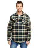 Burnside 8610 Quilted Flannel Jacket in Khaki plaid