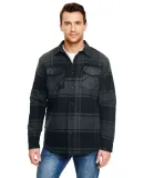 Burnside 8610 Quilted Flannel Jacket in Black plaid