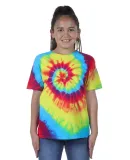 Dyenomite 20BTI Youth Tide Tie Dye T-Shirt in Rainbow tide