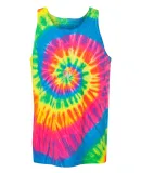 Dyenomite 420MS Multi-Color Spiral Unisex Tank Top in Fluorescent rainbow spiral