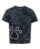 Dyenomite 20BPR Youth Pawprint Short Sleeve T-Shir in Black