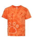 Dyenomite 20BPR Youth Pawprint Short Sleeve T-Shir in Orange