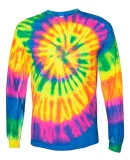 Dyenomite 240MS Spiral Tie Dye Long Sleeve in Fluorescent rainbow spiral