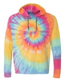 Dyenomite 430VR Tie-Dyed Hooded Pullover T-Shirt in Aerial spiral