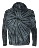 Dyenomite 430VR Tie-Dyed Hooded Pullover T-Shirt in Black