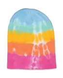 Dyenomite 870VR Tie-Dyed 12 Inch Knit Beanie Aerial Stripe